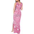 Australia Indigenous Tank Maxi Dress Pink Ribbon Breast Cancer Butterfly Aboriginal - Aussie Hoodie