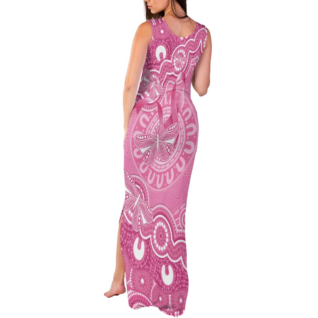 Australia Indigenous Tank Maxi Dress Pink Ribbon Breast Cancer Butterfly Aboriginal - Aussie Hoodie