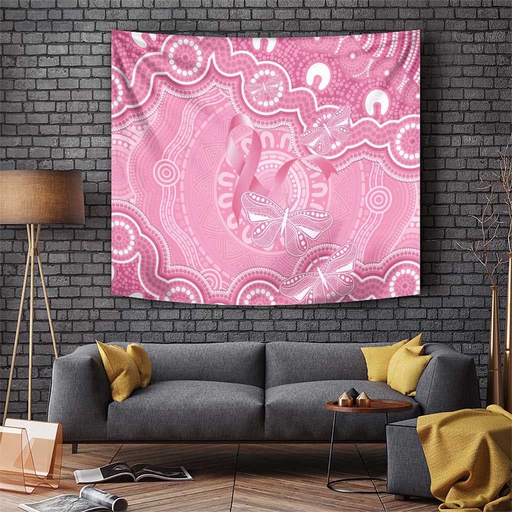 Australia Indigenous Tapestry Pink Ribbon Breast Cancer Butterfly Aboriginal - Aussie Hoodie