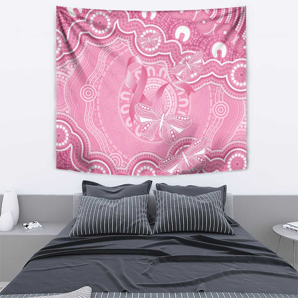 Australia Indigenous Tapestry Pink Ribbon Breast Cancer Butterfly Aboriginal - Aussie Hoodie