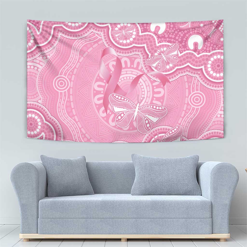 Australia Indigenous Tapestry Pink Ribbon Breast Cancer Butterfly Aboriginal - Aussie Hoodie