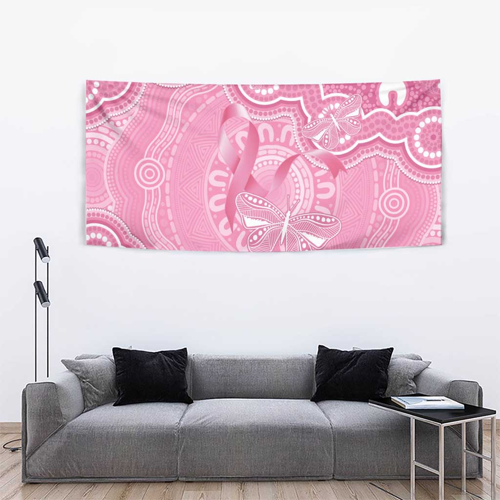 Australia Indigenous Tapestry Pink Ribbon Breast Cancer Butterfly Aboriginal - Aussie Hoodie