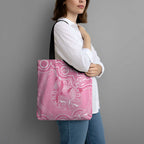 Australia Indigenous Tote Bag Pink Ribbon Breast Cancer Butterfly Aboriginal - Aussie Hoodie