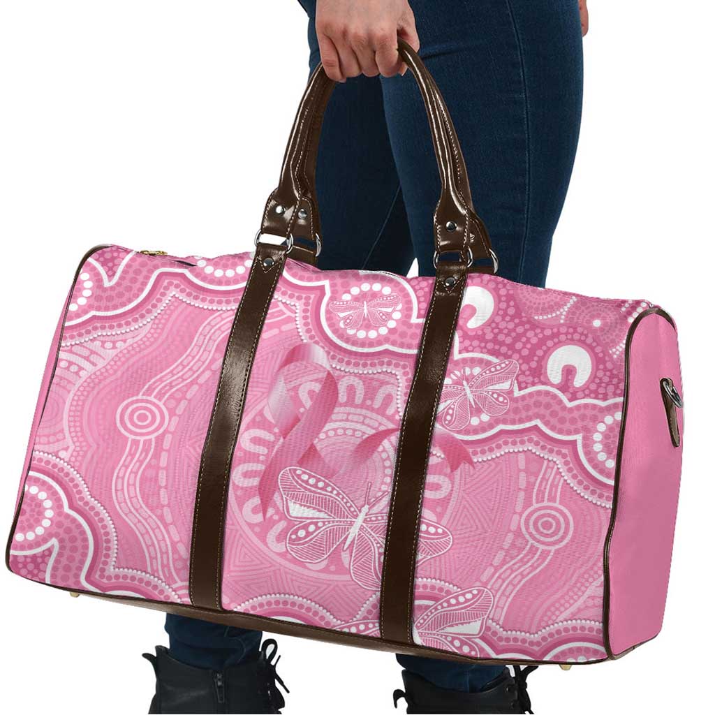 Australia Indigenous Travel Bag Pink Ribbon Breast Cancer Butterfly Aboriginal - Aussie Hoodie