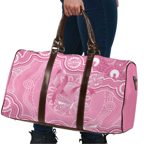 Australia Indigenous Travel Bag Pink Ribbon Breast Cancer Butterfly Aboriginal - Aussie Hoodie