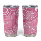 Australia Indigenous Tumbler Cup Pink Ribbon Breast Cancer Butterfly Aboriginal - Aussie Hoodie