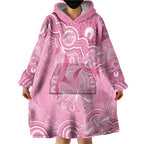 Australia Indigenous Wearable Blanket Hoodie Pink Ribbon Breast Cancer Butterfly Aboriginal - Aussie Hoodie