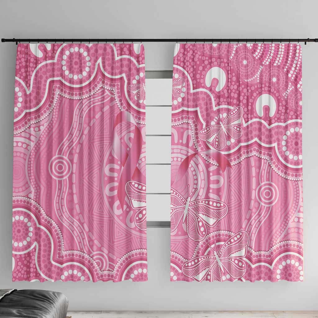 Australia Indigenous Window Curtain Pink Ribbon Breast Cancer Butterfly Aboriginal - Aussie Hoodie