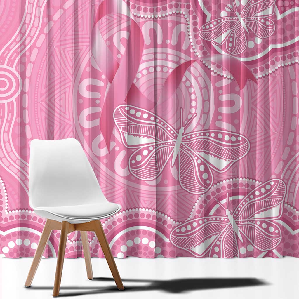 Australia Indigenous Window Curtain Pink Ribbon Breast Cancer Butterfly Aboriginal - Aussie Hoodie