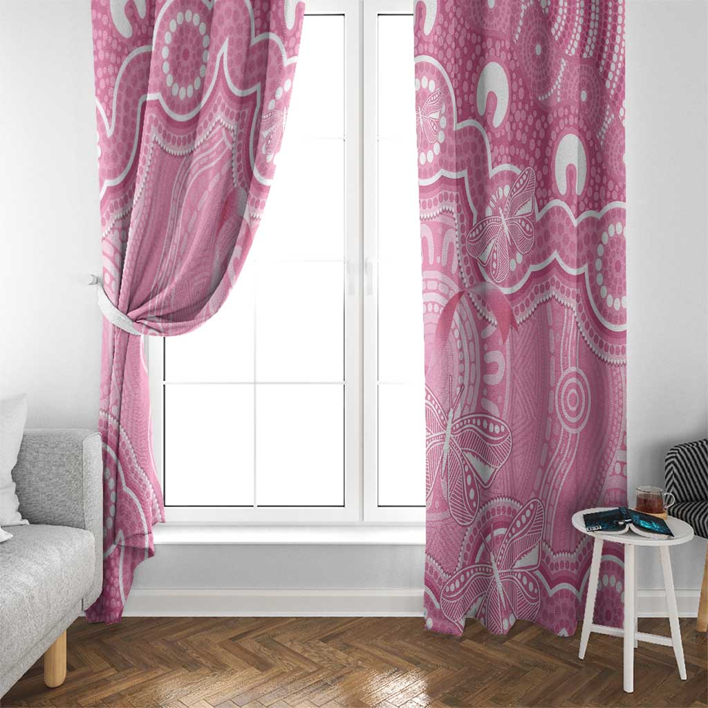 Australia Indigenous Window Curtain Pink Ribbon Breast Cancer Butterfly Aboriginal - Aussie Hoodie