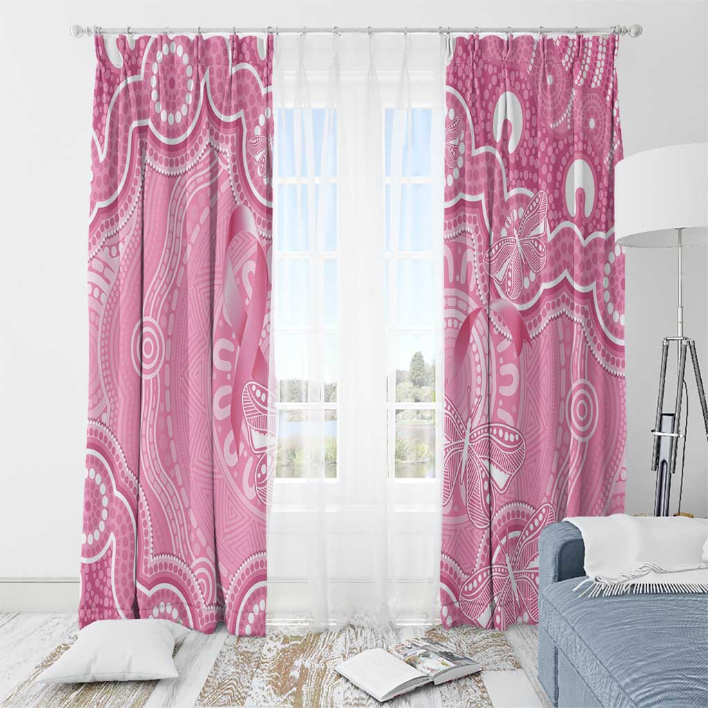 Australia Indigenous Window Curtain Pink Ribbon Breast Cancer Butterfly Aboriginal - Aussie Hoodie