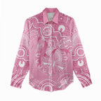 Australia Indigenous Women Casual Shirt Pink Ribbon Breast Cancer Butterfly Aboriginal - Aussie Hoodie