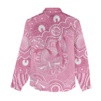 Australia Indigenous Women Casual Shirt Pink Ribbon Breast Cancer Butterfly Aboriginal - Aussie Hoodie
