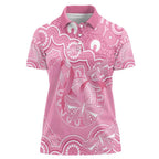 Australia Indigenous Women Polo Shirt Pink Ribbon Breast Cancer Butterfly Aboriginal - Aussie Hoodie