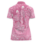 Australia Indigenous Women Polo Shirt Pink Ribbon Breast Cancer Butterfly Aboriginal - Aussie Hoodie