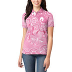 Australia Indigenous Women Polo Shirt Pink Ribbon Breast Cancer Butterfly Aboriginal - Aussie Hoodie