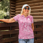 Australia Indigenous Women Polo Shirt Pink Ribbon Breast Cancer Butterfly Aboriginal - Aussie Hoodie