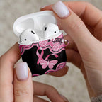 Australia Indigenous AirPods Case Pink Ribbon Breast Cancer Butterfly Aboriginal Black - Aussie Hoodie