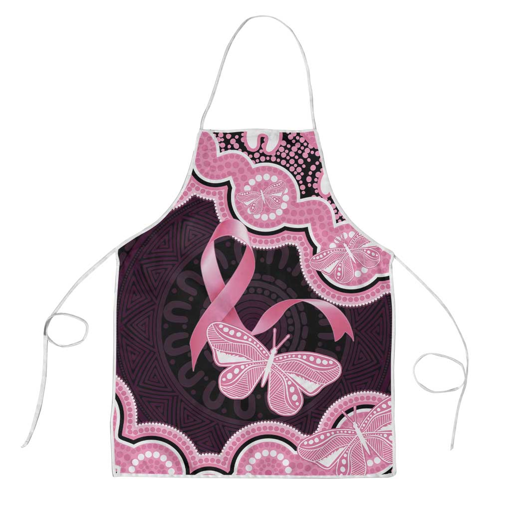 Australia Indigenous Apron Pink Ribbon Breast Cancer Butterfly Aboriginal Black - Aussie Hoodie