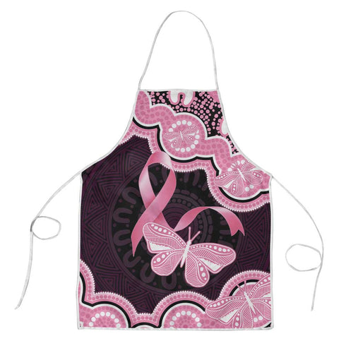 Australia Indigenous Apron Pink Ribbon Breast Cancer Butterfly Aboriginal Black - Aussie Hoodie