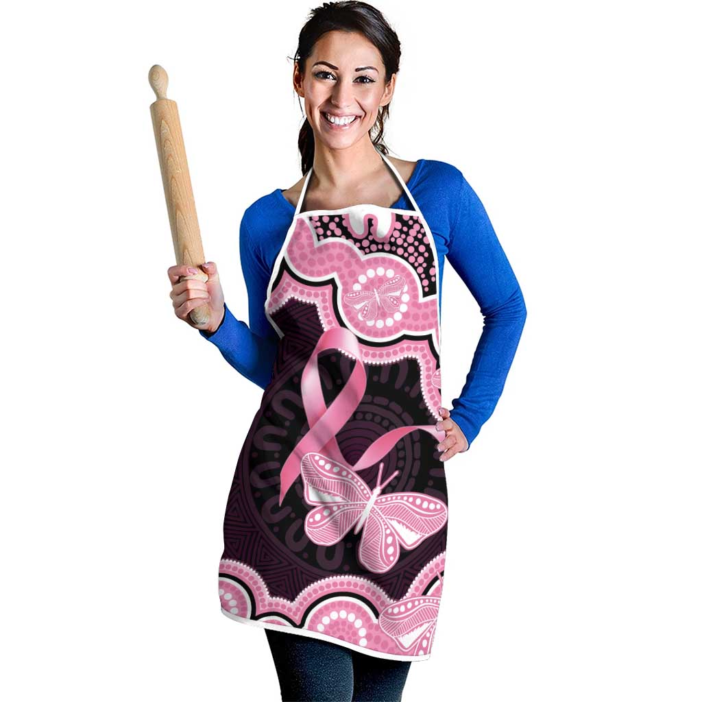 Australia Indigenous Apron Pink Ribbon Breast Cancer Butterfly Aboriginal Black - Aussie Hoodie