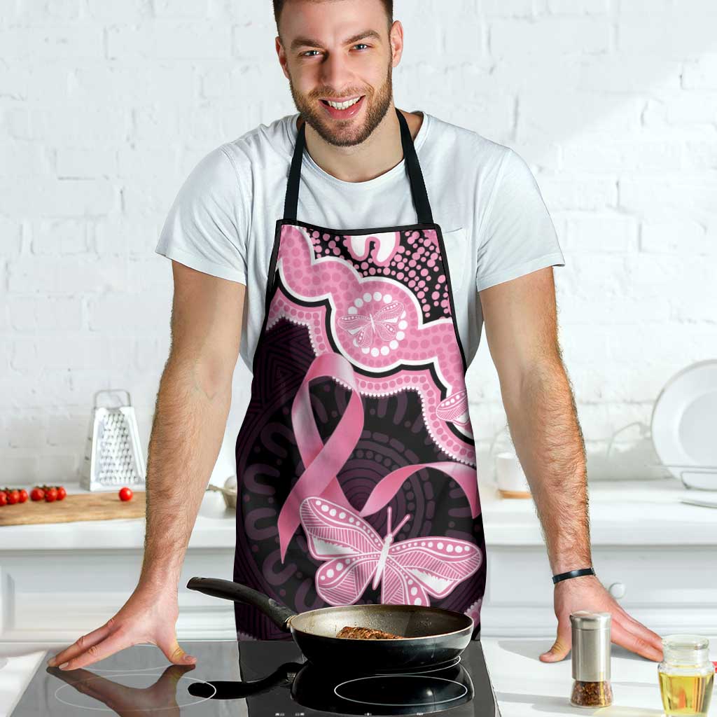 Australia Indigenous Apron Pink Ribbon Breast Cancer Butterfly Aboriginal Black - Aussie Hoodie