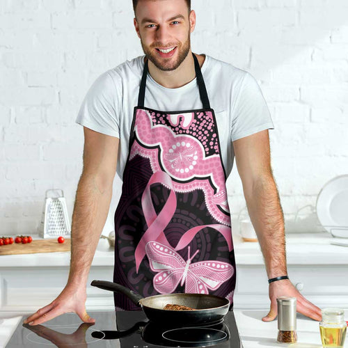 Australia Indigenous Apron Pink Ribbon Breast Cancer Butterfly Aboriginal Black - Aussie Hoodie