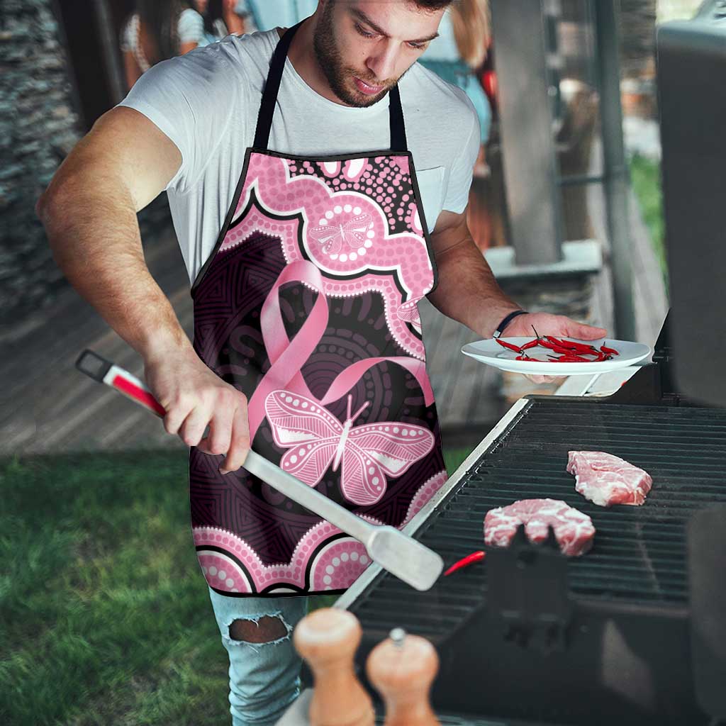 Australia Indigenous Apron Pink Ribbon Breast Cancer Butterfly Aboriginal Black - Aussie Hoodie