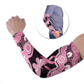 Australia Indigenous Arm Sleeves Pink Ribbon Breast Cancer Butterfly Aboriginal Black - Aussie Hoodie