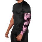 Australia Indigenous Arm Sleeves Pink Ribbon Breast Cancer Butterfly Aboriginal Black - Aussie Hoodie