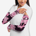 Australia Indigenous Arm Sleeves Pink Ribbon Breast Cancer Butterfly Aboriginal Black - Aussie Hoodie