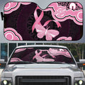 Australia Indigenous Auto Sun Shade Pink Ribbon Breast Cancer Butterfly Aboriginal Black - Aussie Hoodie