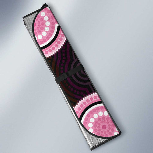 Australia Indigenous Auto Sun Shade Pink Ribbon Breast Cancer Butterfly Aboriginal Black - Aussie Hoodie