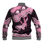 Australia Indigenous Baseball Jacket Pink Ribbon Breast Cancer Butterfly Aboriginal Black - Aussie Hoodie