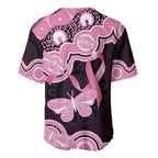 Australia Indigenous Baseball Jersey Pink Ribbon Breast Cancer Butterfly Aboriginal Black - Aussie Hoodie