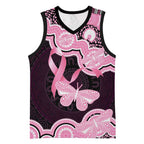 Australia Indigenous Basketball Jersey Pink Ribbon Breast Cancer Butterfly Aboriginal Black - Aussie Hoodie