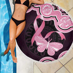 Australia Indigenous Beach Blanket Pink Ribbon Breast Cancer Butterfly Aboriginal Black - Aussie Hoodie