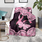 Australia Indigenous Blanket Pink Ribbon Breast Cancer Butterfly Aboriginal Black - Aussie Hoodie
