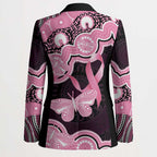 Australia Indigenous Blazer Pink Ribbon Breast Cancer Butterfly Aboriginal Black - Aussie Hoodie