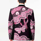 Australia Indigenous Blazer Pink Ribbon Breast Cancer Butterfly Aboriginal Black - Aussie Hoodie