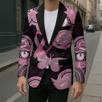 Australia Indigenous Blazer Pink Ribbon Breast Cancer Butterfly Aboriginal Black - Aussie Hoodie