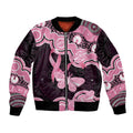 Australia Indigenous Bomber Jacket Pink Ribbon Breast Cancer Butterfly Aboriginal Black - Aussie Hoodie