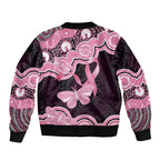 Australia Indigenous Bomber Jacket Pink Ribbon Breast Cancer Butterfly Aboriginal Black - Aussie Hoodie