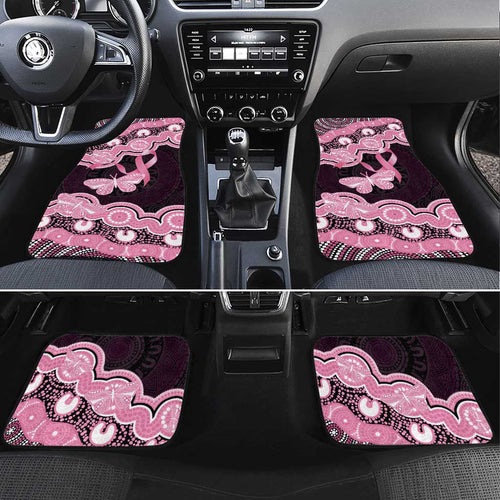 Australia Indigenous Car Mats Pink Ribbon Breast Cancer Butterfly Aboriginal Black - Aussie Hoodie