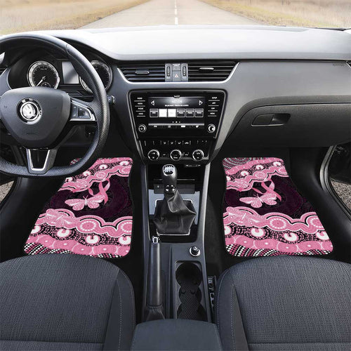 Australia Indigenous Car Mats Pink Ribbon Breast Cancer Butterfly Aboriginal Black - Aussie Hoodie