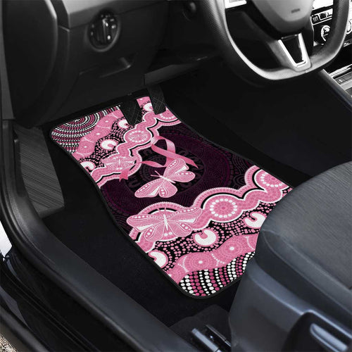 Australia Indigenous Car Mats Pink Ribbon Breast Cancer Butterfly Aboriginal Black - Aussie Hoodie