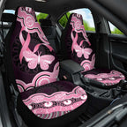 Australia Indigenous Car Seat Cover Pink Ribbon Breast Cancer Butterfly Aboriginal Black - Aussie Hoodie