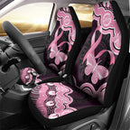 Australia Indigenous Car Seat Cover Pink Ribbon Breast Cancer Butterfly Aboriginal Black - Aussie Hoodie