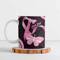 Australia Indigenous Ceramic Mug Pink Ribbon Breast Cancer Butterfly Aboriginal Black - Aussie Hoodie