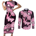 Australia Indigenous Couples Matching Short Sleeve Bodycon Dress and Long Sleeve Button Shirt Pink Ribbon Breast Cancer Butterfly Aboriginal Black - Aussie Hoodie